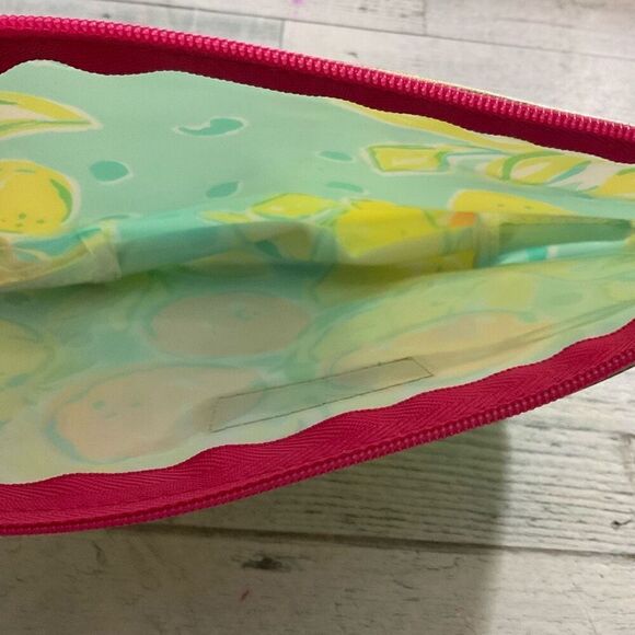 Lilly Pulitzer for Estee Lauder‎ Pink Green Lemons 10x5 inch Cosmetic Makeup Bag - Picture 6 of 7